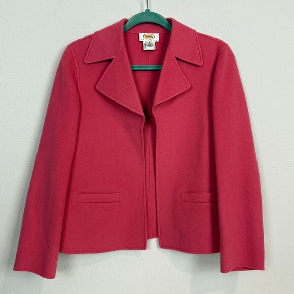 Talbots Jackets & Blazers - Talbots Pink Wool Knit Open Front Blazer Jacket 8P